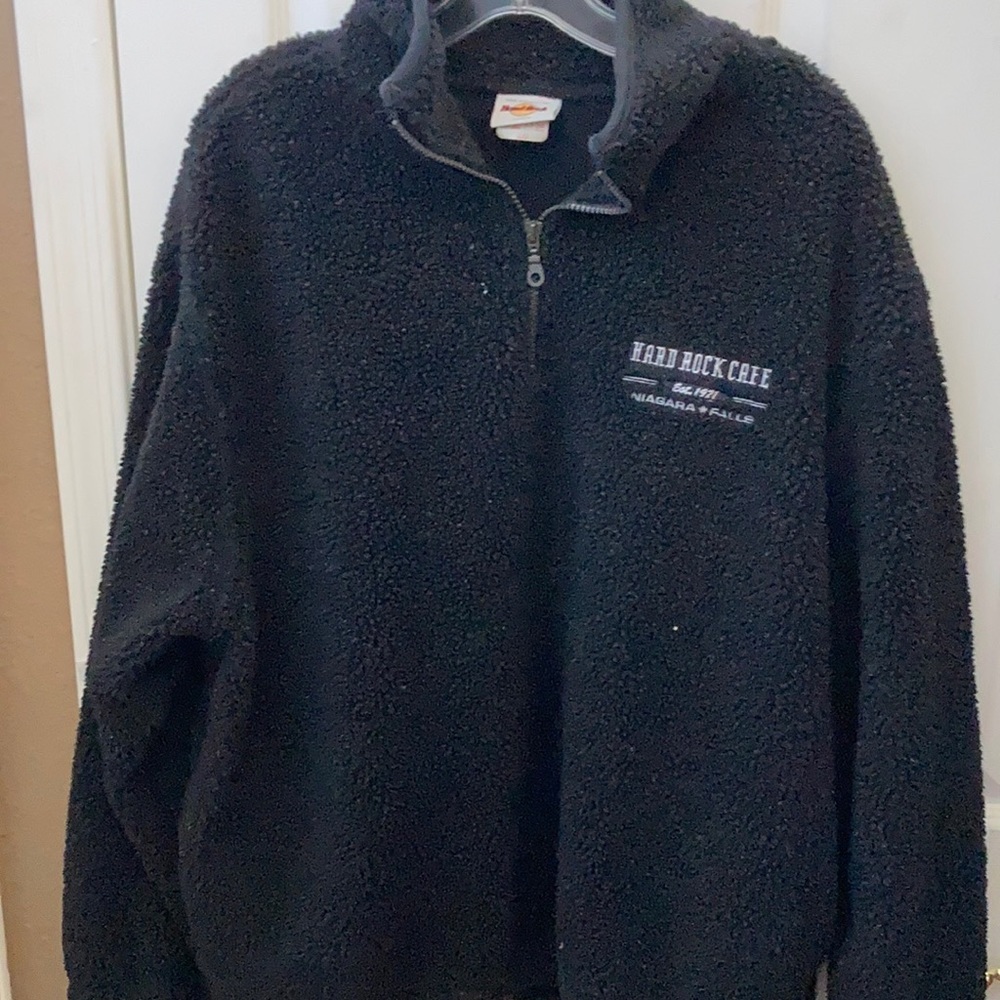FINAL MARKDOWN Unisex Hard Rock Cafe heavyweight 1/4 zip fleece large